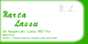 marta lassu business card